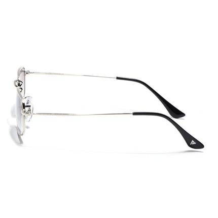 Rectangle Sunglasses for Men & Women (Blue & Clear Lens | Silver Frame - MG7555)