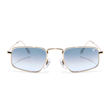 Rectangle Sunglasses for Men & Women (Grey & Clear Lens | Golden Frame - MG7556)