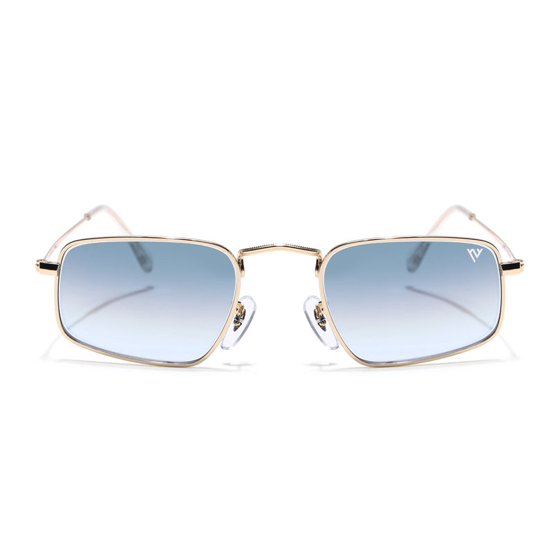 Rectangle Sunglasses for Men & Women (Grey & Clear Lens | Golden Frame - MG7556)