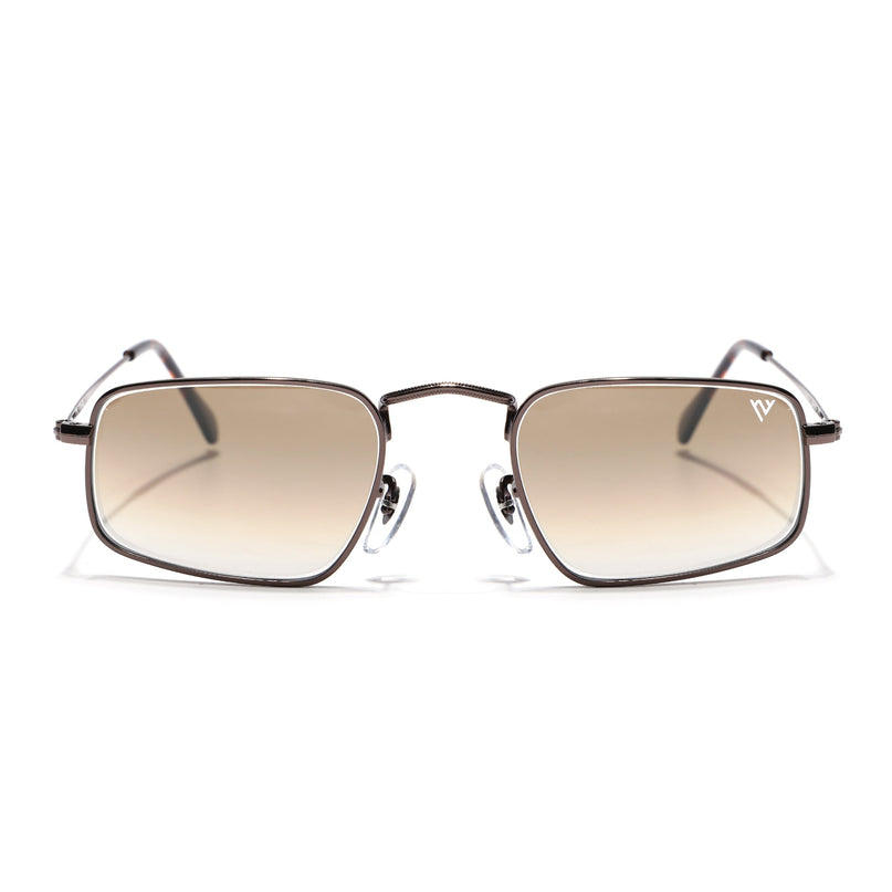 Rectangle Sunglasses for Men & Women (Brown & Clear Lens | Brown Frame - MG7558)