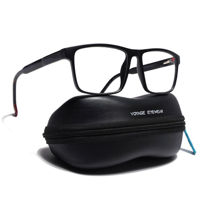 Voyage Matt Black Square Eyeglasses for Men & Women - MG4766-C2