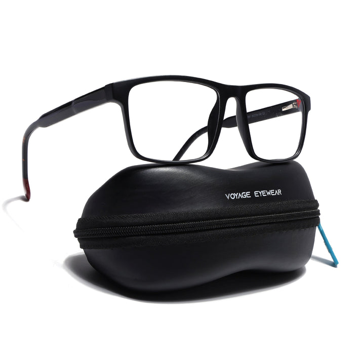 Voyage Matt Black Square Eyeglasses for Men & Women - MG4766-C2