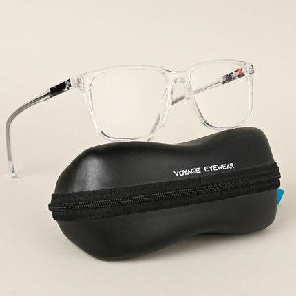 Voyage Transparent & Black Square Eyeglasses for Men & Women - MG4774-C3