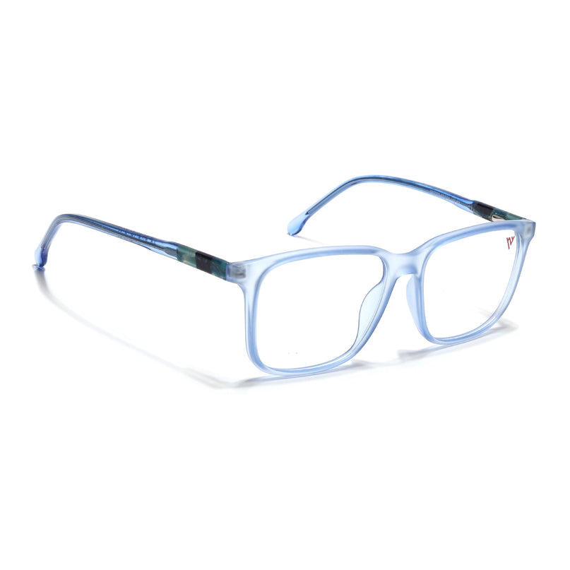 Voyage Transparent Blue Square Eyeglasses for Men & Women - MG4776-C5