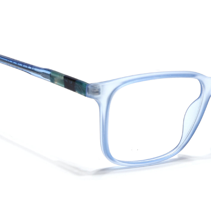 Voyage Transparent Blue Square Eyeglasses for Men & Women - MG4776-C5