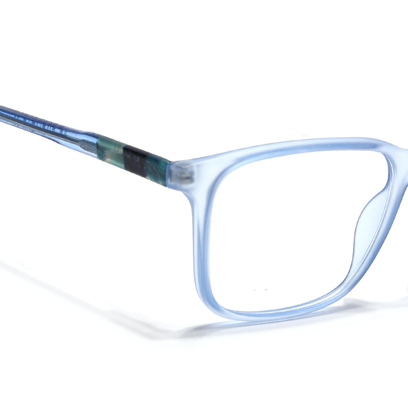 Voyage Transparent Blue Square Eyeglasses for Men & Women - MG4776-C5