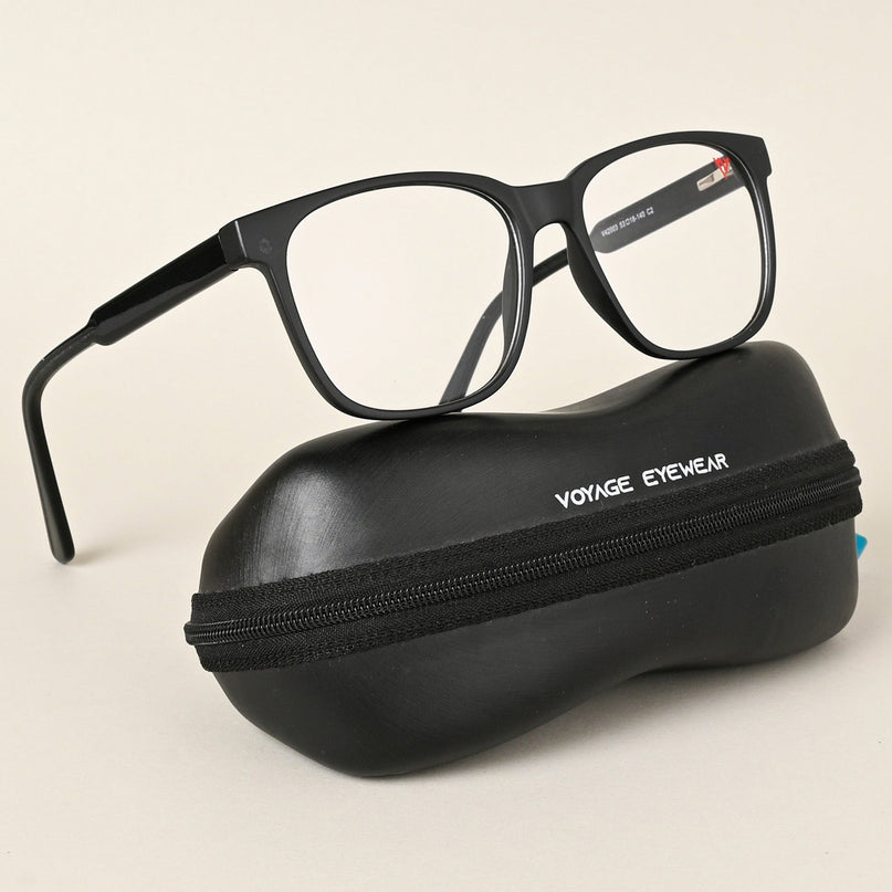 Voyage Matt Black Square Eyeglasses for Men & Women - MG4780-C2