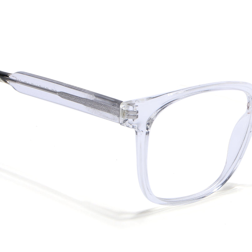 Voyage Transparent & Black Square Eyeglasses for Men & Women - MG4781-C3