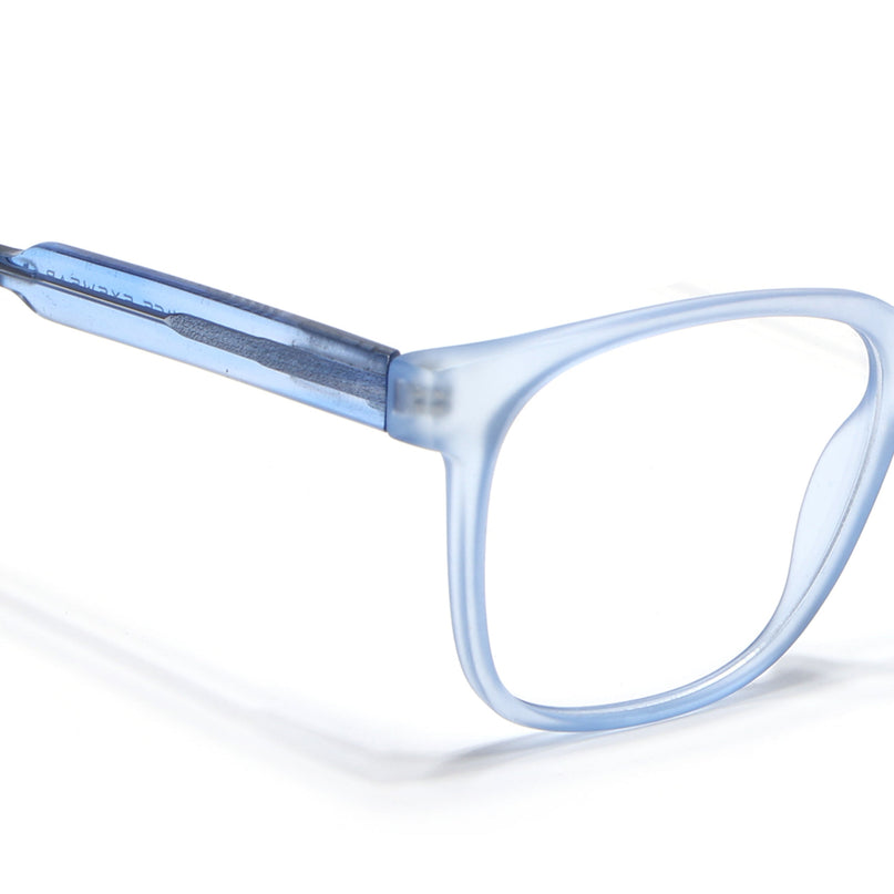 Voyage Transparent Blue Square Eyeglasses for Men & Women - MG4783-C5