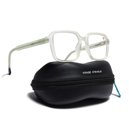 Voyage Transparent Yellow Square Eyeglasses for Men & Women - MG4789-C4