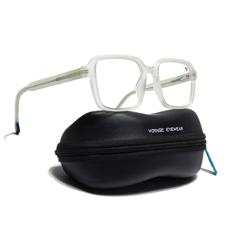Voyage Transparent Yellow Square Eyeglasses for Men & Women - MG4789-C4