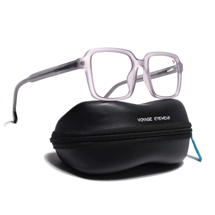 Voyage Transparent Purple Square Eyeglasses for Men & Women - MG4791-C6