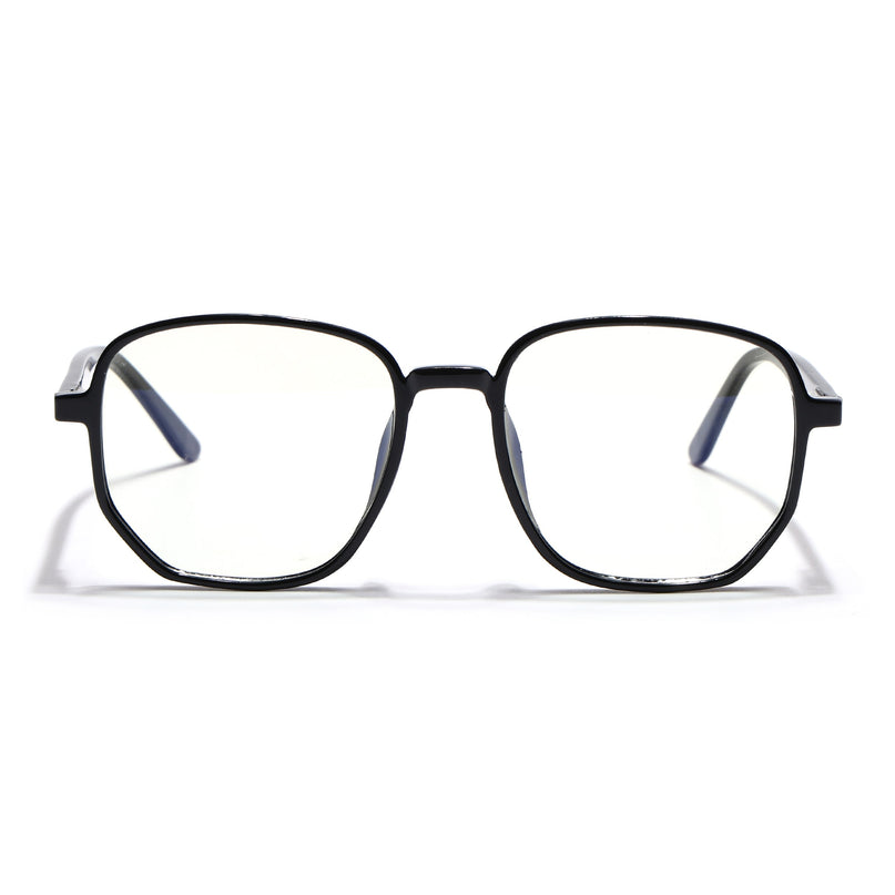 Voyage Shine Black Geometric Eyeglasses for Men & Women - MG4793-C1