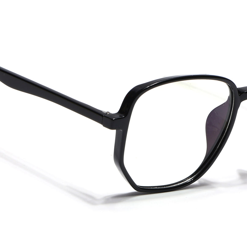 Voyage Shine Black Geometric Eyeglasses for Men & Women - MG4793-C1