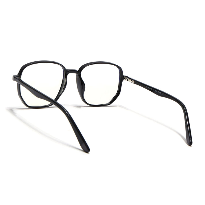 Voyage Shine Black Geometric Eyeglasses for Men & Women - MG4793-C1