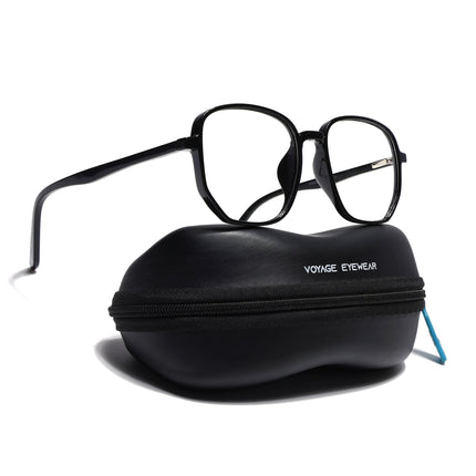 Voyage Shine Black Geometric Eyeglasses for Men & Women - MG4793-C1