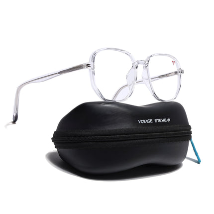 Voyage Transparent Geometric Eyeglasses for Men & Women - MG4795-C3