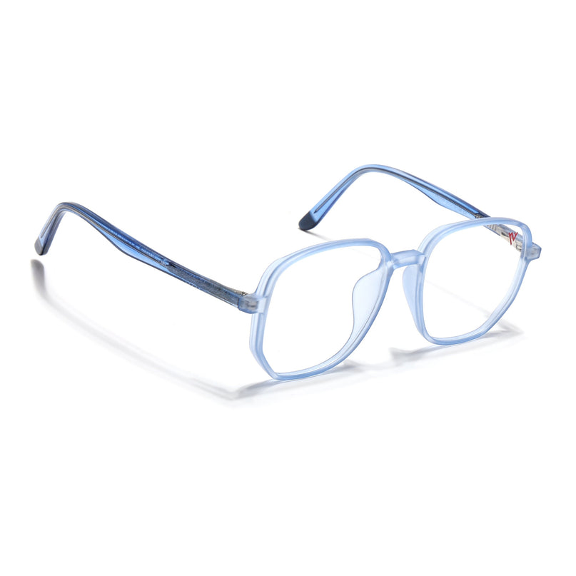 Voyage Transparent Blue Geometric Eyeglasses for Men & Women - MG4797-C5