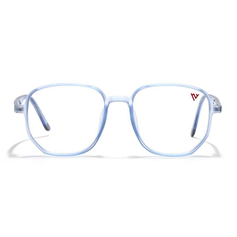 Voyage Transparent Blue Geometric Eyeglasses for Men & Women - MG4797-C5