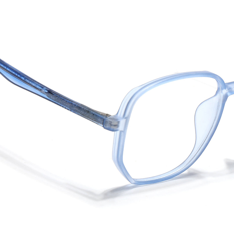 Voyage Transparent Blue Geometric Eyeglasses for Men & Women - MG4797-C5