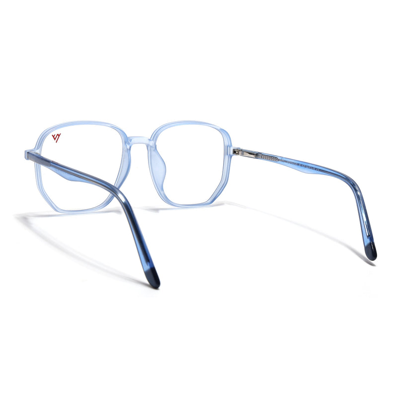 Voyage Transparent Blue Geometric Eyeglasses for Men & Women - MG4797-C5