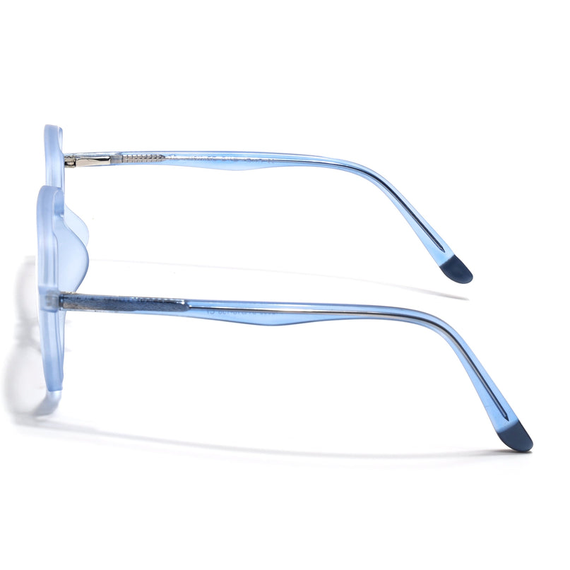 Voyage Transparent Blue Geometric Eyeglasses for Men & Women - MG4797-C5