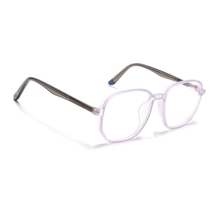 Voyage Transparent Purple Geometric Eyeglasses for Men & Women - MG4798-C6