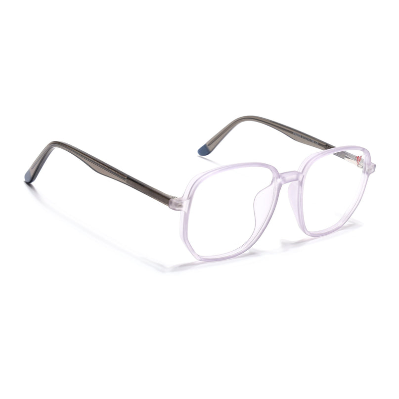 Voyage Transparent Purple Geometric Eyeglasses for Men & Women - MG4798-C6