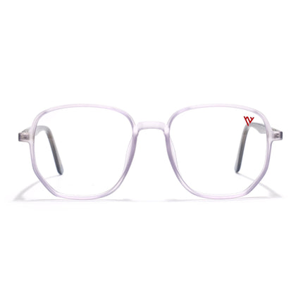 Voyage Transparent Purple Geometric Eyeglasses for Men & Women - MG4798-C6