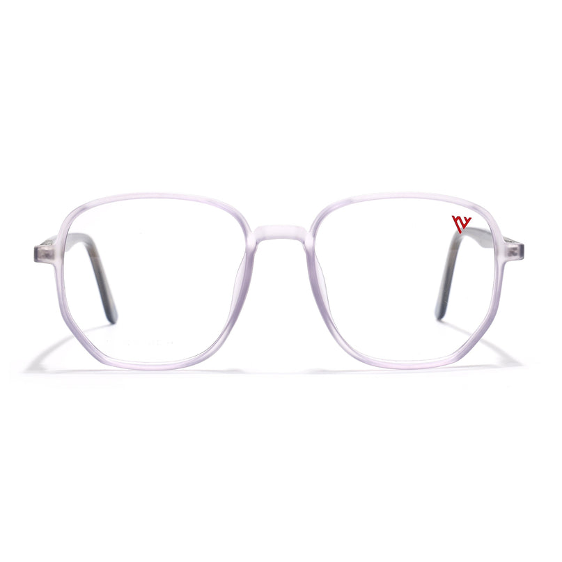 Voyage Transparent Purple Geometric Eyeglasses for Men & Women - MG4798-C6