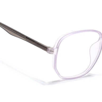 Voyage Transparent Purple Geometric Eyeglasses for Men & Women - MG4798-C6