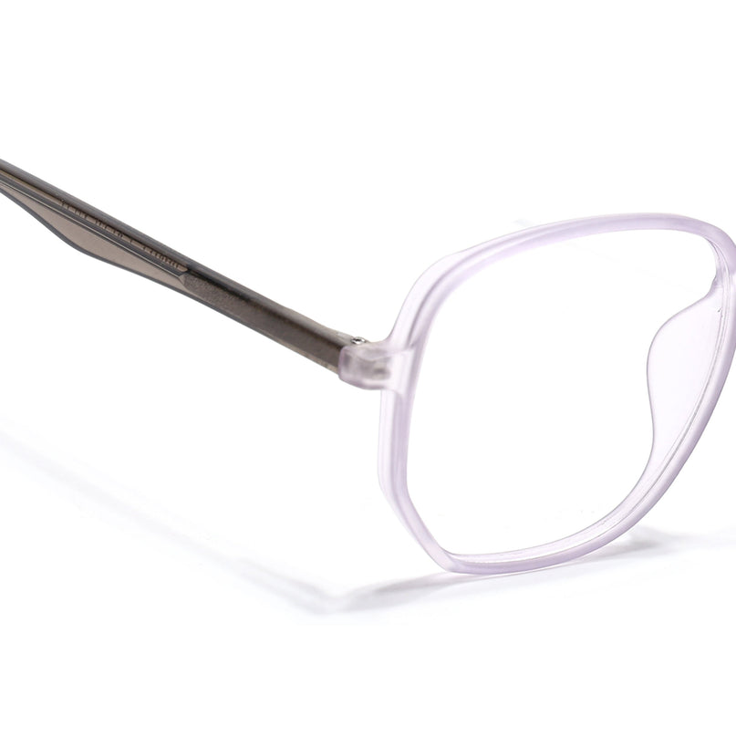Voyage Transparent Purple Geometric Eyeglasses for Men & Women - MG4798-C6