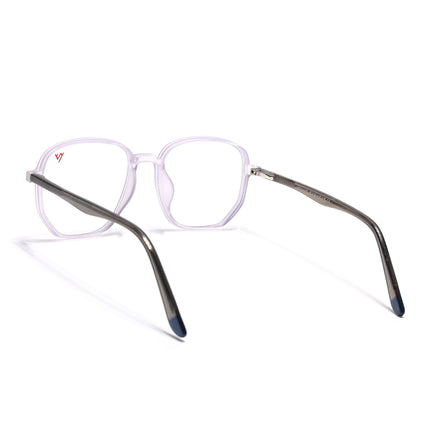 Voyage Transparent Purple Geometric Eyeglasses for Men & Women - MG4798-C6