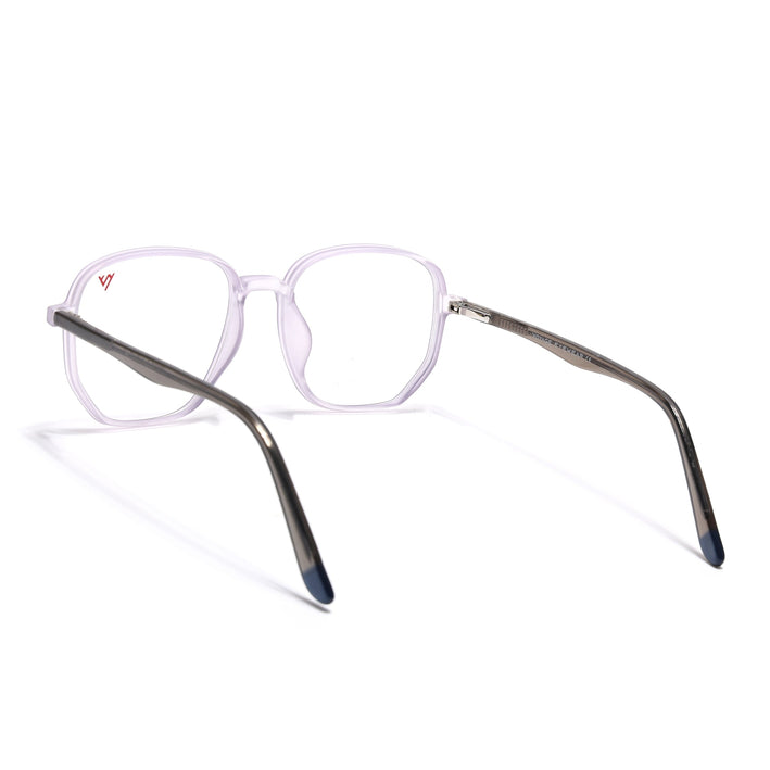 Voyage Transparent Purple Geometric Eyeglasses for Men & Women - MG4798-C6