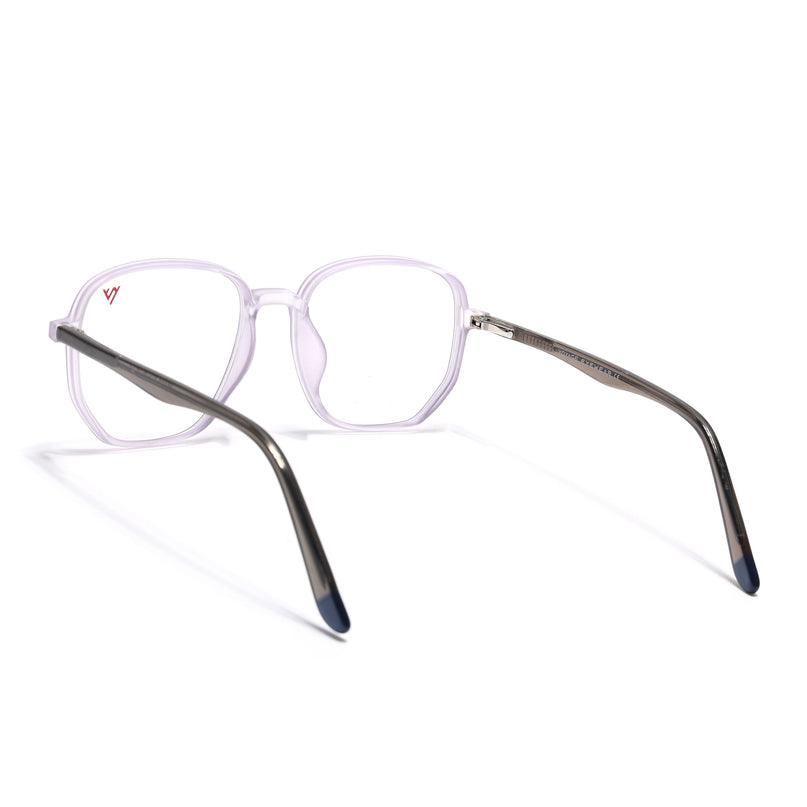 Voyage Transparent Purple Geometric Eyeglasses for Men & Women - MG4798-C6