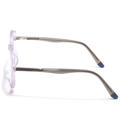 Voyage Transparent Purple Geometric Eyeglasses for Men & Women - MG4798-C6