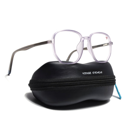 Voyage Transparent Purple Geometric Eyeglasses for Men & Women - MG4798-C6