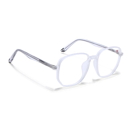 Voyage Transparent & Grey Geometric Eyeglasses for Men & Women - MG4799-C7