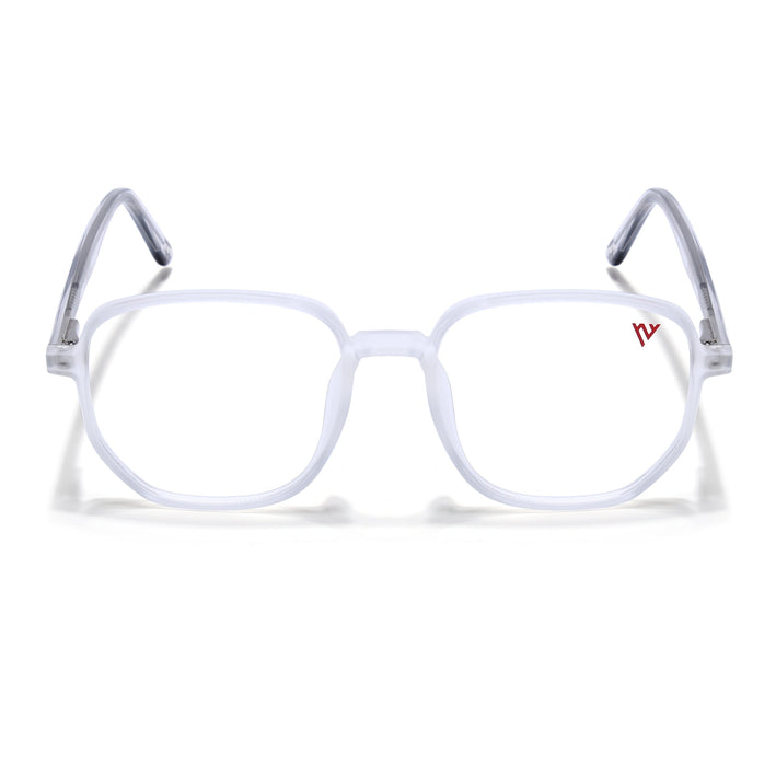 Voyage Transparent & Grey Geometric Eyeglasses for Men & Women - MG4799-C7