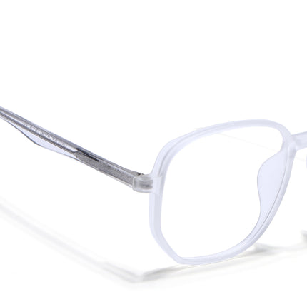 Voyage Transparent & Grey Geometric Eyeglasses for Men & Women - MG4799-C7