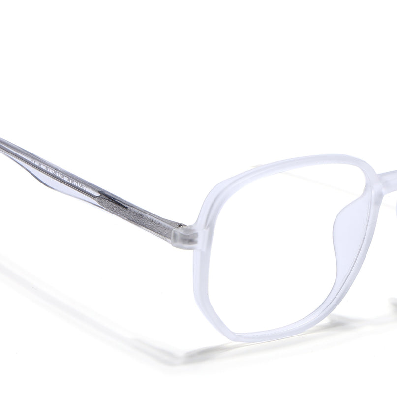Voyage Transparent & Grey Geometric Eyeglasses for Men & Women - MG4799-C7