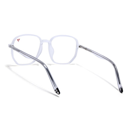 Voyage Transparent & Grey Geometric Eyeglasses for Men & Women - MG4799-C7