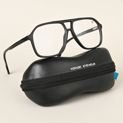 Voyage Maverick Matt Black Wayfarer Eyeglasses for Men & Women - MG4801-C2