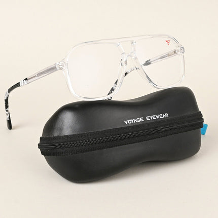 Voyage Maverick Transparent & Black Wayfarer Eyeglasses for Men & Women - MG4802-C3