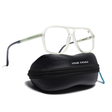 Voyage Maverick Transparent Yellow Wayfarer Eyeglasses for Men & Women - MG4803-C4