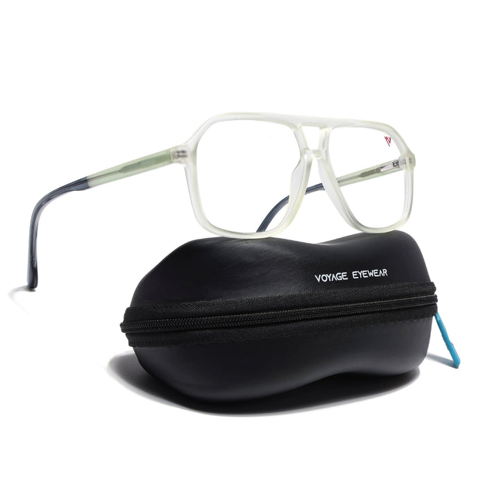 Voyage Maverick Transparent Yellow Wayfarer Eyeglasses for Men & Women - MG4803-C4
