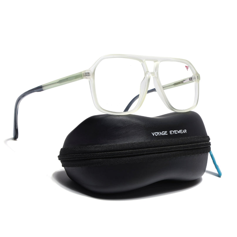 Voyage Maverick Transparent Yellow Wayfarer Eyeglasses for Men & Women - MG4803-C4