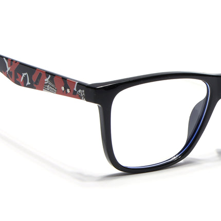 Voyage Shine Black Square Eyeglasses for Men & Women - MG4807