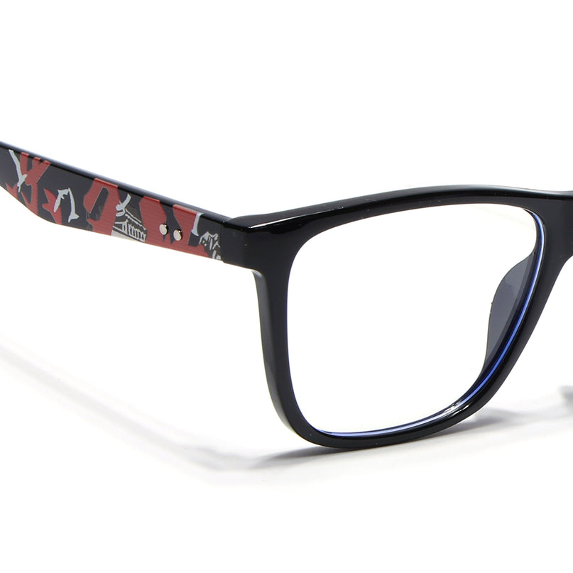 Voyage Shine Black Square Eyeglasses for Men & Women - MG4807