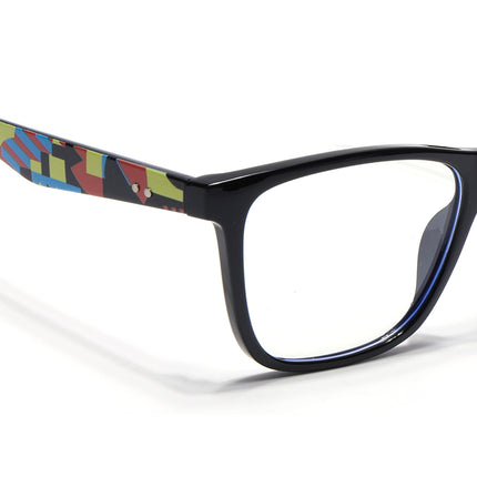 Voyage Shine Black Square Eyeglasses for Men & Women - MG4808